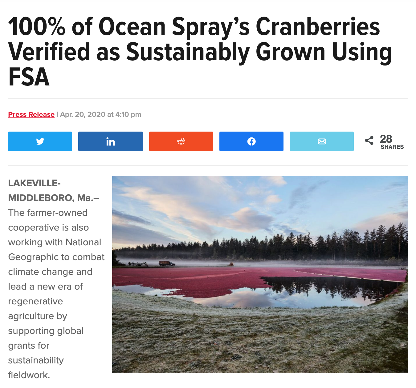 Ocean Spray X Nature project image